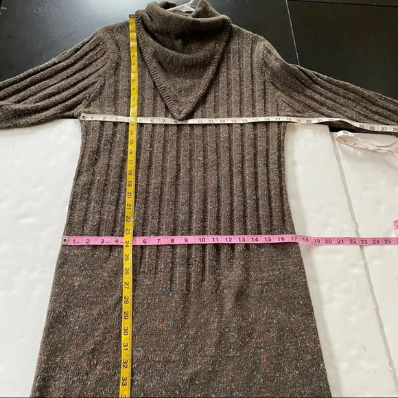 Vintage 80s Geraldine Peterson Long Cowlneck Sweater Dress Women Small Maxi Midi - Picture 9 of 11